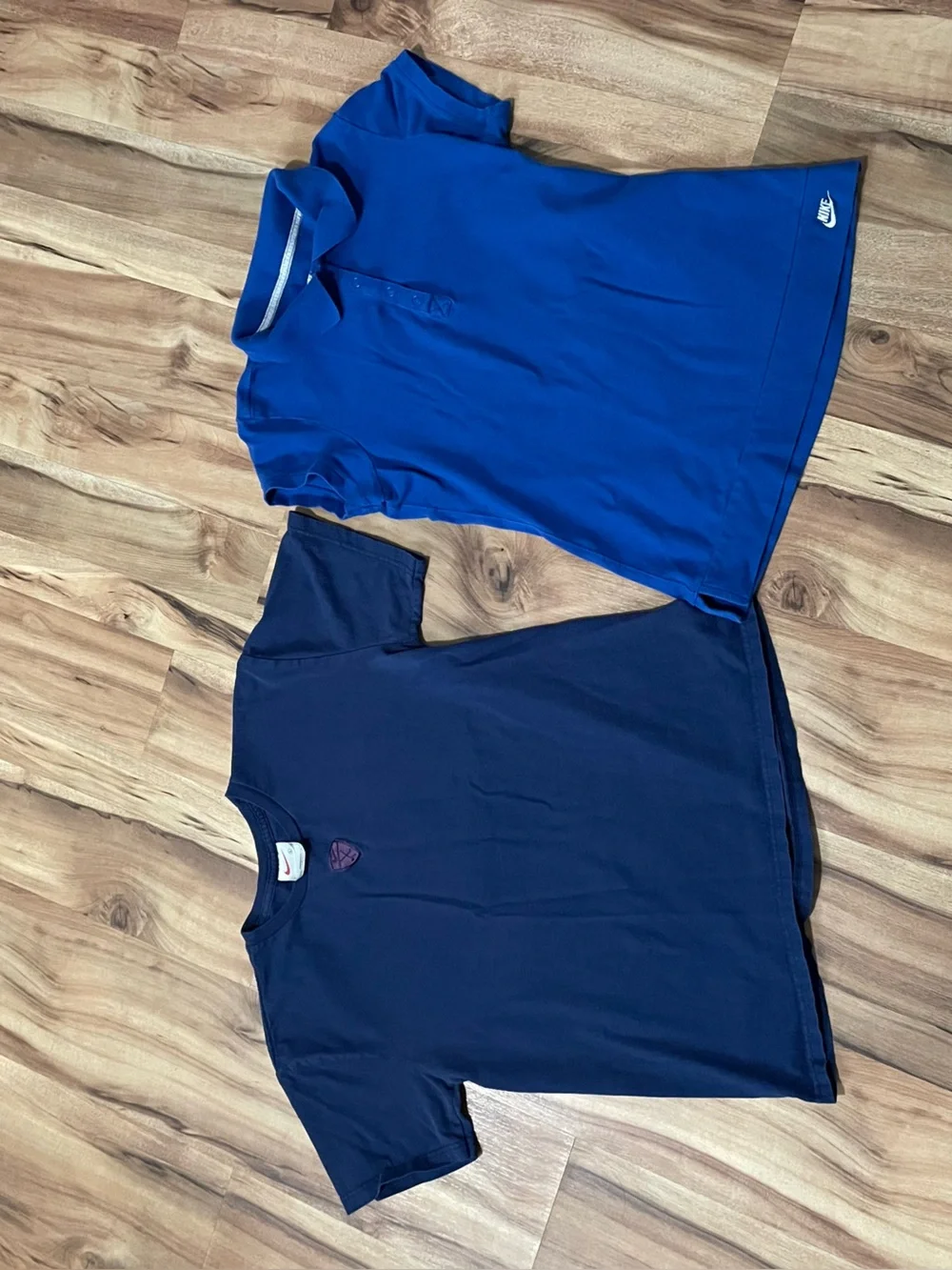 Girls Nike Blue Shirts Bundle (Short sleeve tee & polo) Sz L 12/14 90s Golf Prep